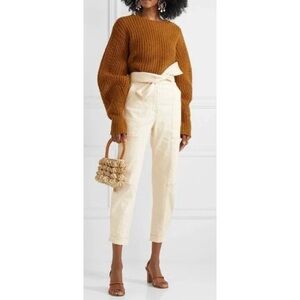 Ulla Johnson Storm Tie Waist Tapered Blanc Off White Jeans 6